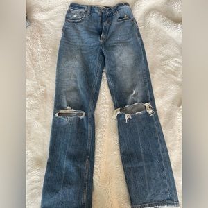 Abercrombie and fitch ankle straight ultra high rise jeans size 25